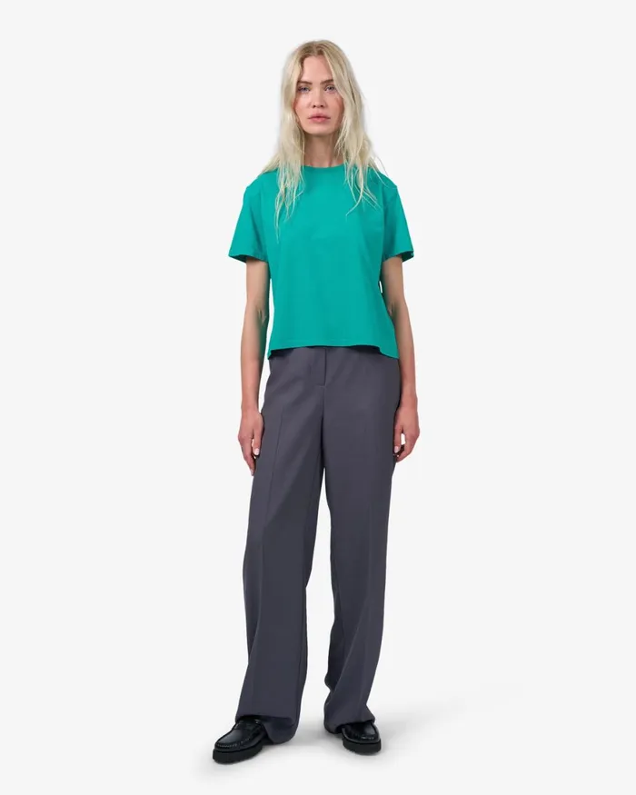 Women TShirts Colorful Standard Organic Boxy Crop Tee Marine Blue