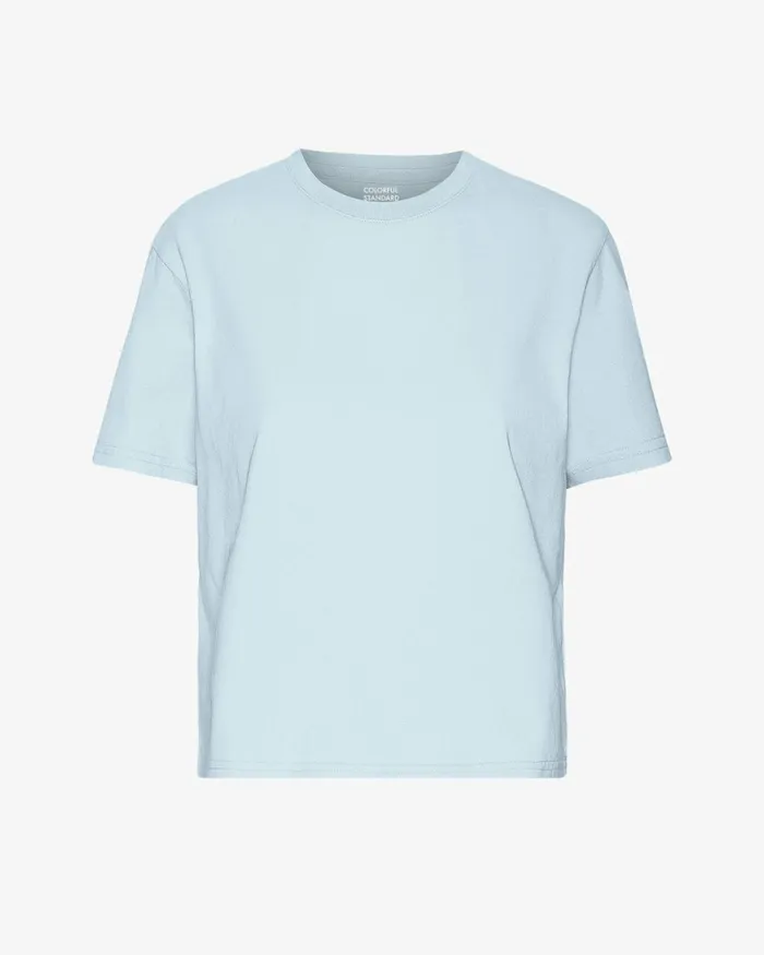 Women TShirts Colorful Standard Organic Boxy Crop Tee Polar Blue