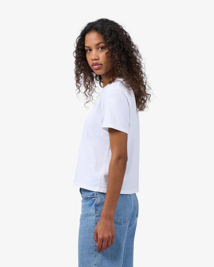 Women TShirts Colorful Standard Organic Boxy Crop Tee Polar Blue