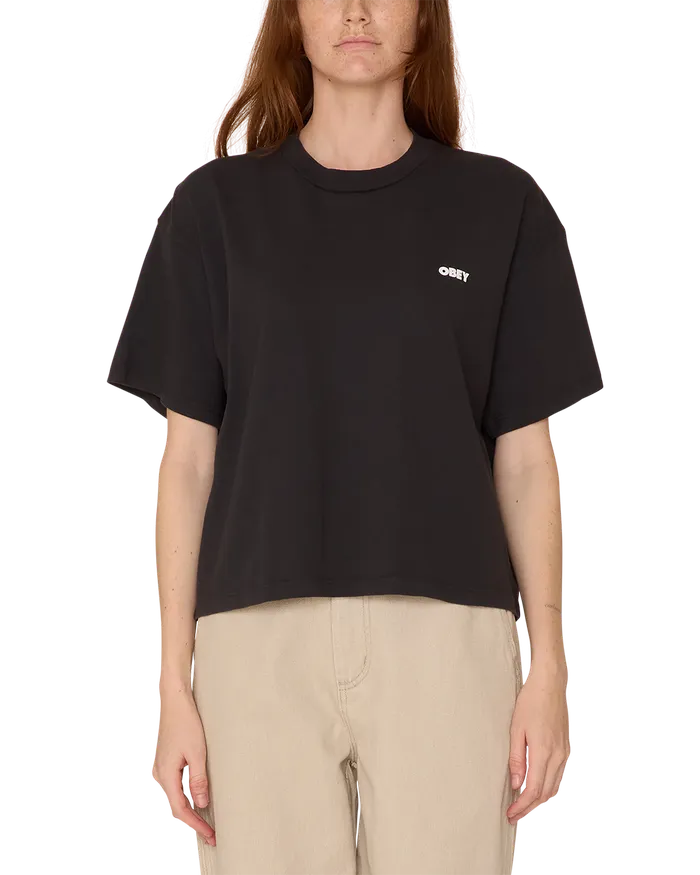 Women TSHIRTS OBEY Clothing DISIFORMATION RESISTANCE RAEGAN TSHIRT Black
