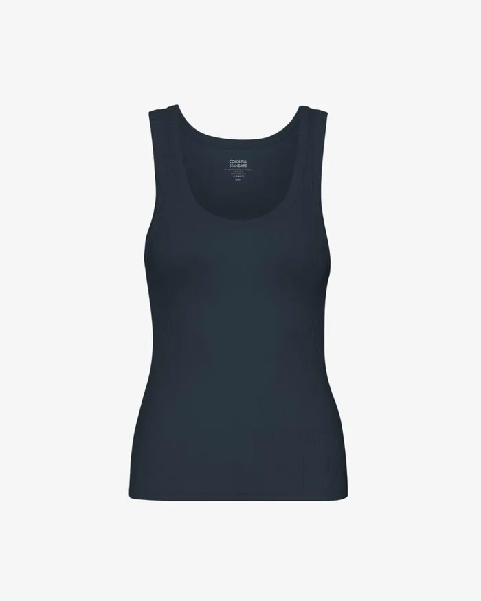 Women Tank Tops Colorful Standard Women Organic Rib Tank Top Navy Blue
