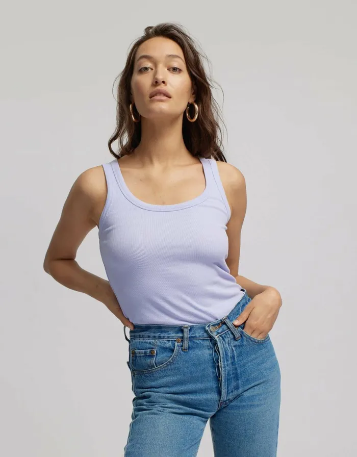 Women Tank Tops Colorful Standard Women Organic Rib Tank Top Navy Blue