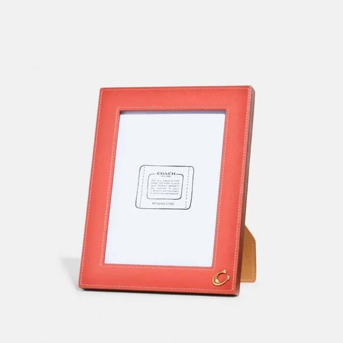 Women Tech and Travel Coach Picture Frame Brasstangerinelight Saddle