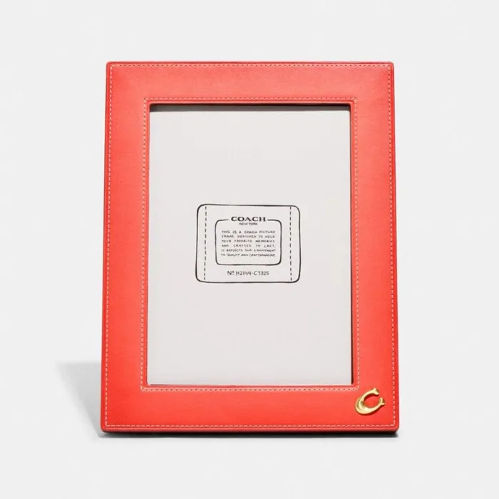 Women Tech and Travel Coach Picture Frame Brasstangerinelight Saddle