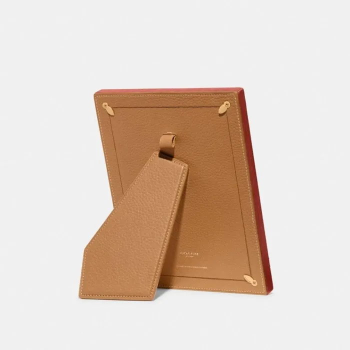 Women Tech and Travel Coach Picture Frame Brasstangerinelight Saddle