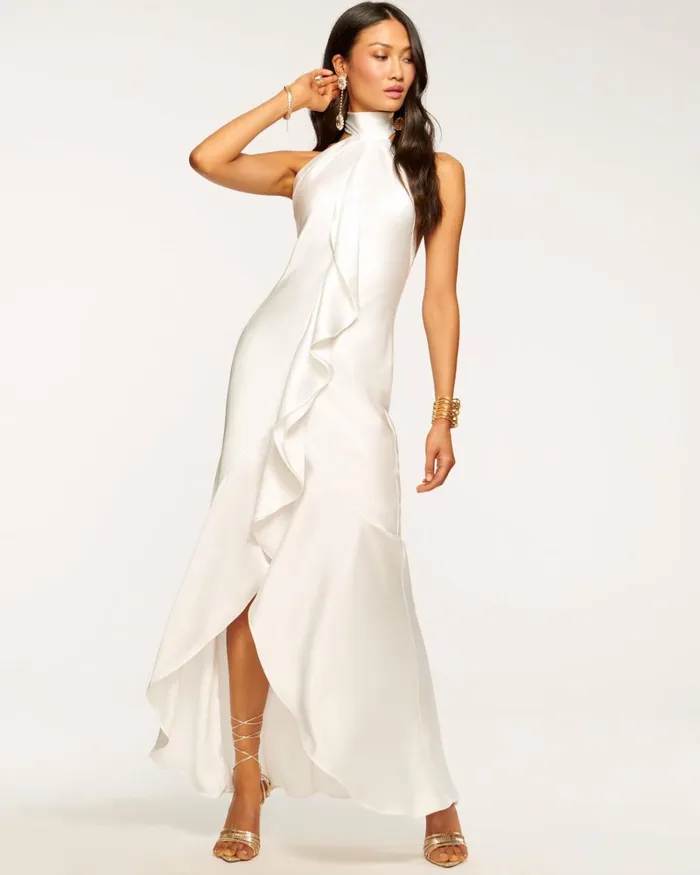 Women Tera Ruffled Maxi Dress Ivory Ramy Brook Dresses Women Tera Ruffled Maxi Dress Ivory Ramy Brook Dresses