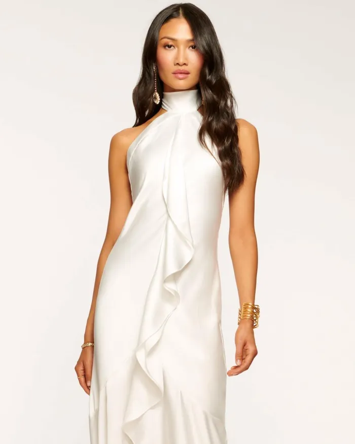 Women Tera Ruffled Maxi Dress Ivory Ramy Brook Dresses Women Tera Ruffled Maxi Dress Ivory Ramy Brook Dresses