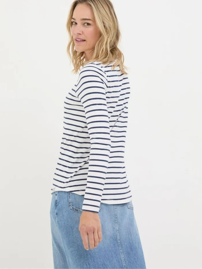 Women Tops and TShirts Fat Face Breton White TShirt