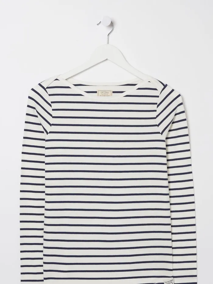 Women Tops and TShirts Fat Face Breton White TShirt