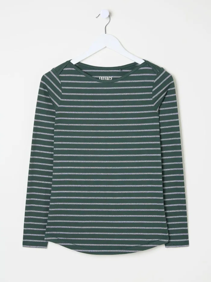 Women Tops and TShirts Fat Face Dark Teal Sparkle Breton TShirt Women Tops and TShirts Fat Face Dark Teal Sparkle Breton TShirt