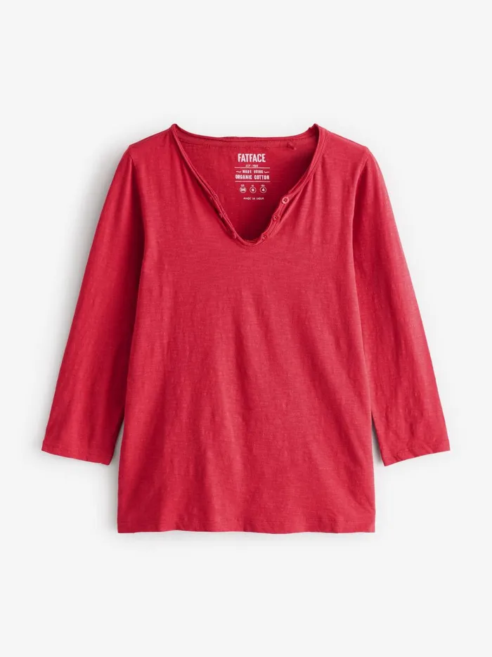 Women Tops and TShirts Fat Face Red 100 Cotton Porter TShirt