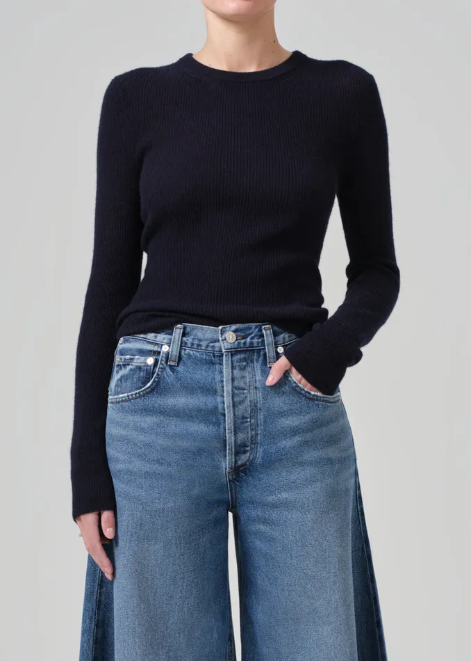 Women Tops Citizens Of Humanity Alessia Crewneck Sweater In Navy