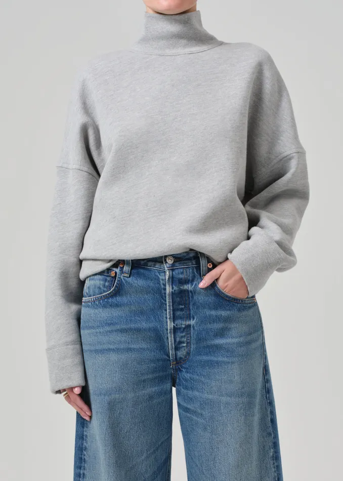 Women Tops Citizens Of Humanity Cara Turtleneck In Heather Grey