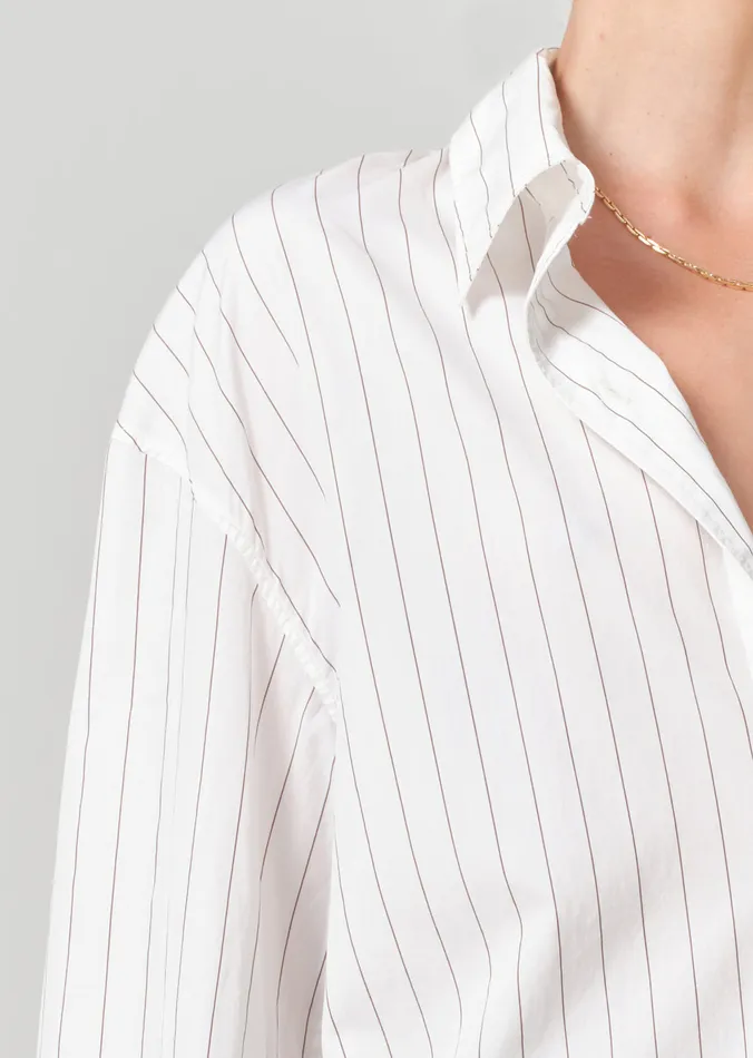 Women Tops Citizens Of Humanity Cocoon Shirt In Bitter Chocolate Stripe