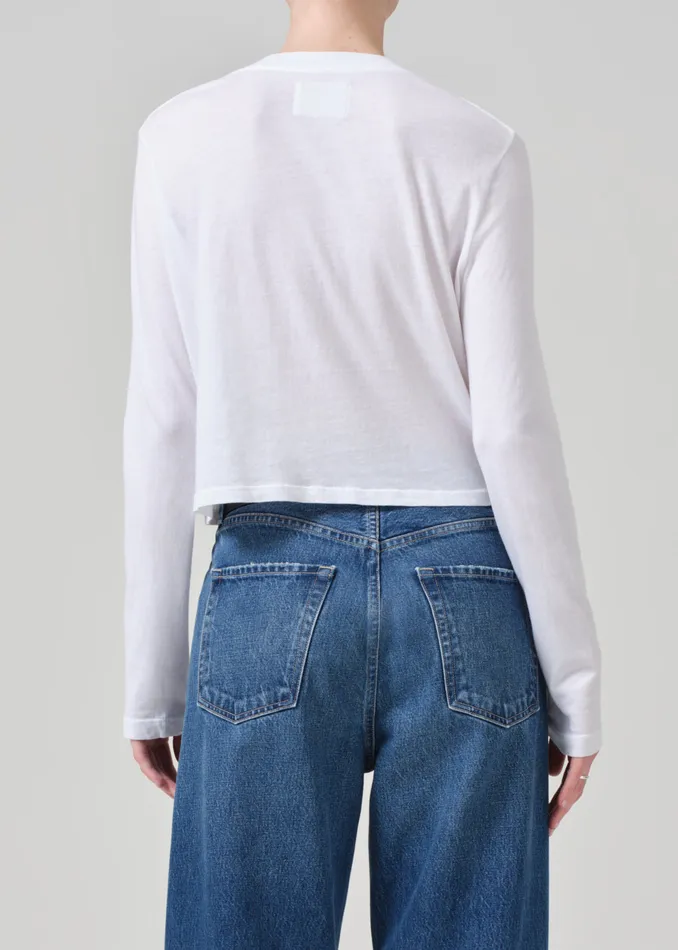 Women Tops Citizens Of Humanity Sabine Cropped Long Sleeve In White