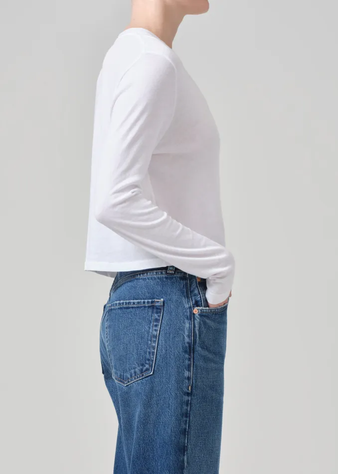 Women Tops Citizens Of Humanity Sabine Cropped Long Sleeve In White