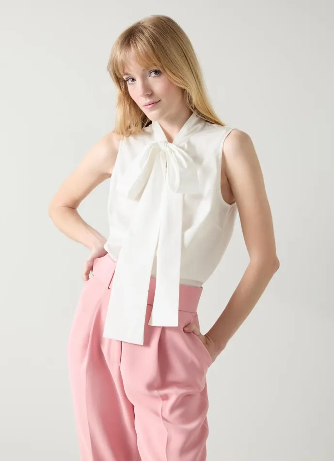 Women Tops LKBennett Florian White Cotton Blouse White