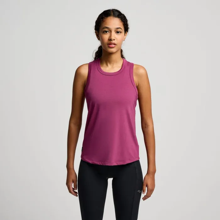 Women Triumph Tank Plum Saucony Tops