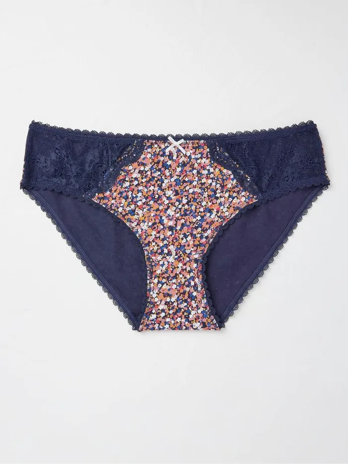 Women Underwear Fat Face Pop Blue Mini Floral Knickers