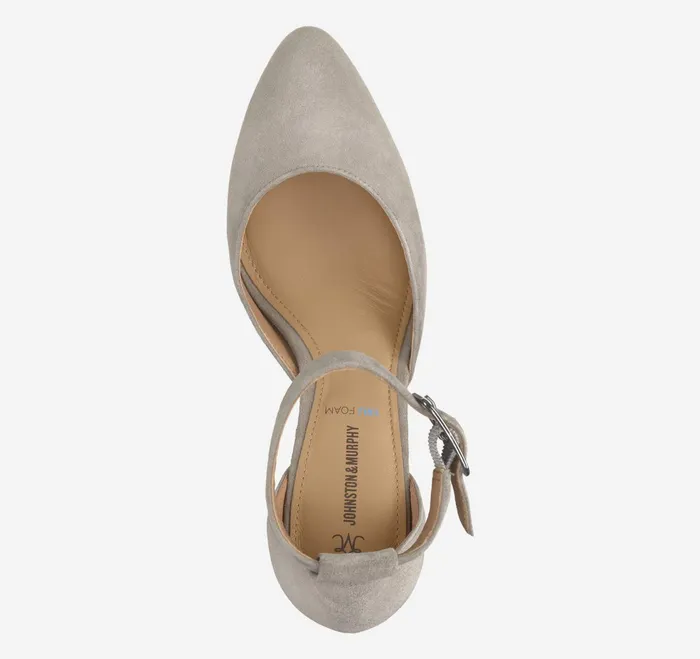 Women Vicki Ankle Strap Taupe Kid Suede JohnstonandMurphy Heels and Platform Wedges Women Vicki Ankle Strap Taupe Kid Suede JohnstonandMurphy Heels and Platform Wedges