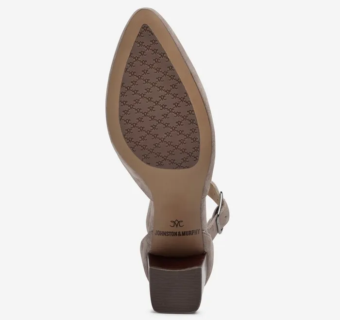 Women Vicki Ankle Strap Taupe Kid Suede JohnstonandMurphy Heels and Platform Wedges Women Vicki Ankle Strap Taupe Kid Suede JohnstonandMurphy Heels and Platform Wedges