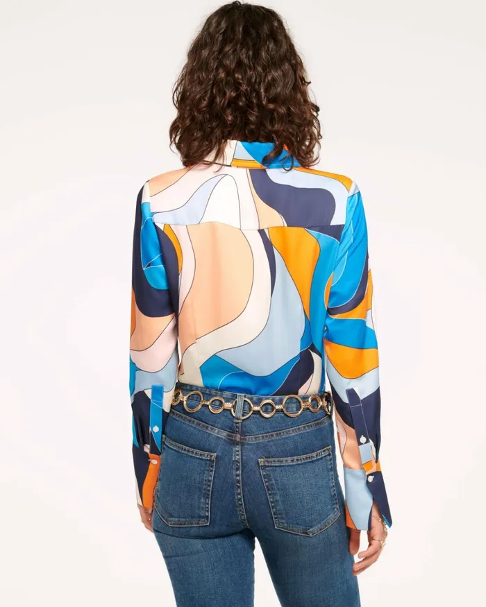 Women Victoria Button Down Blouse Navy Ramy Brook Tops Women Victoria Button Down Blouse Navy Ramy Brook Tops