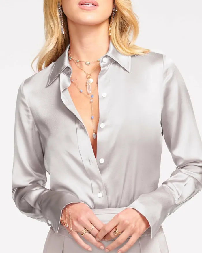 Women Victoria Button Down Blouse Navy Ramy Brook Tops Women Victoria Button Down Blouse Navy Ramy Brook Tops