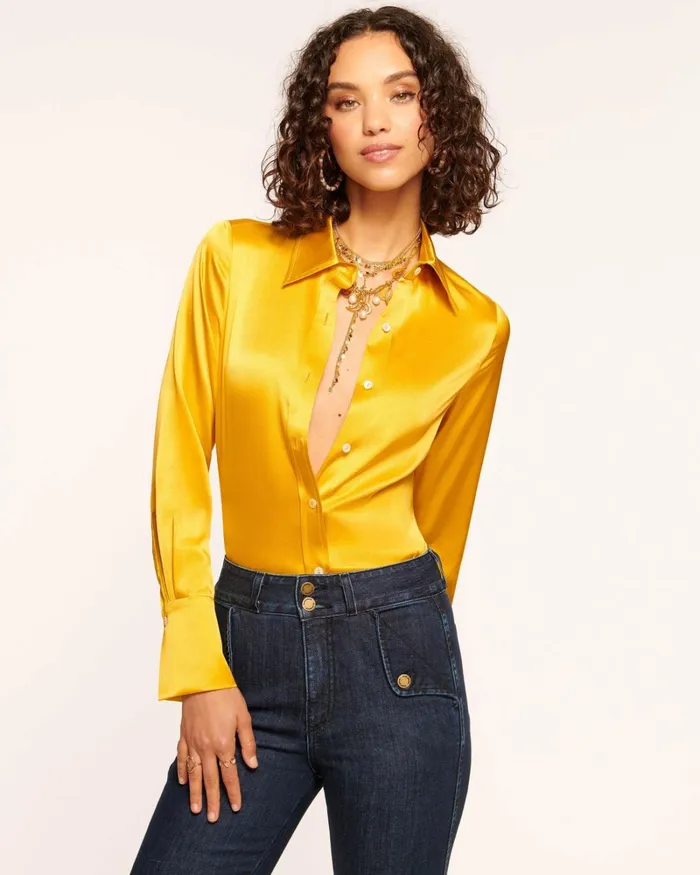 Women Victoria Button Down Blouse Navy Ramy Brook Tops Women Victoria Button Down Blouse Navy Ramy Brook Tops
