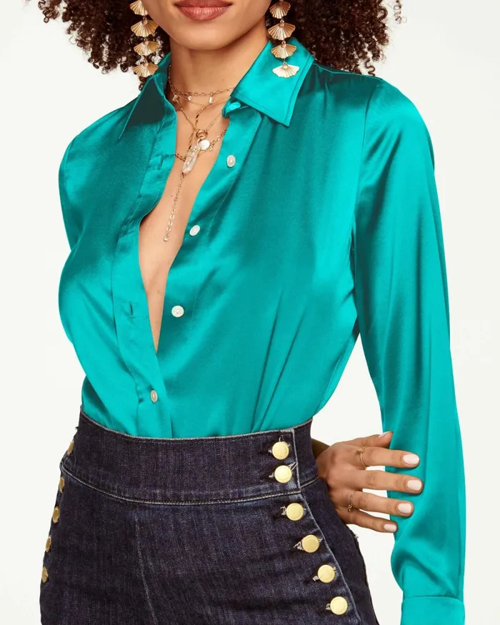 Women Victoria Button Down Blouse Navy Ramy Brook Tops Women Victoria Button Down Blouse Navy Ramy Brook Tops