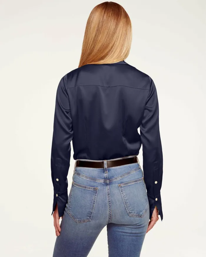 Women Victoria Button Down Blouse Navy Ramy Brook Tops Women Victoria Button Down Blouse Navy Ramy Brook Tops