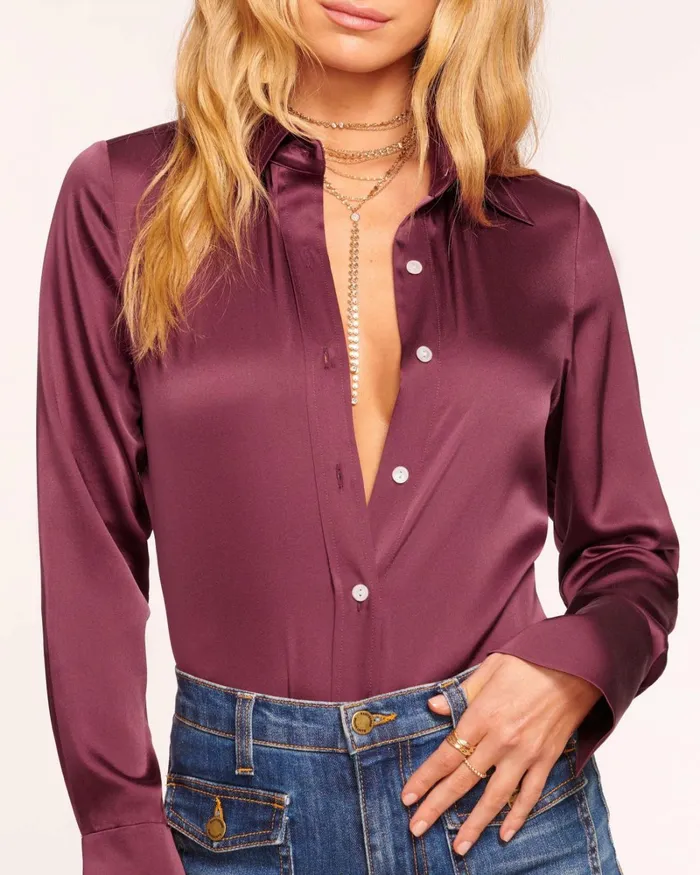 Women Victoria Button Down Blouse Navy Ramy Brook Tops Women Victoria Button Down Blouse Navy Ramy Brook Tops