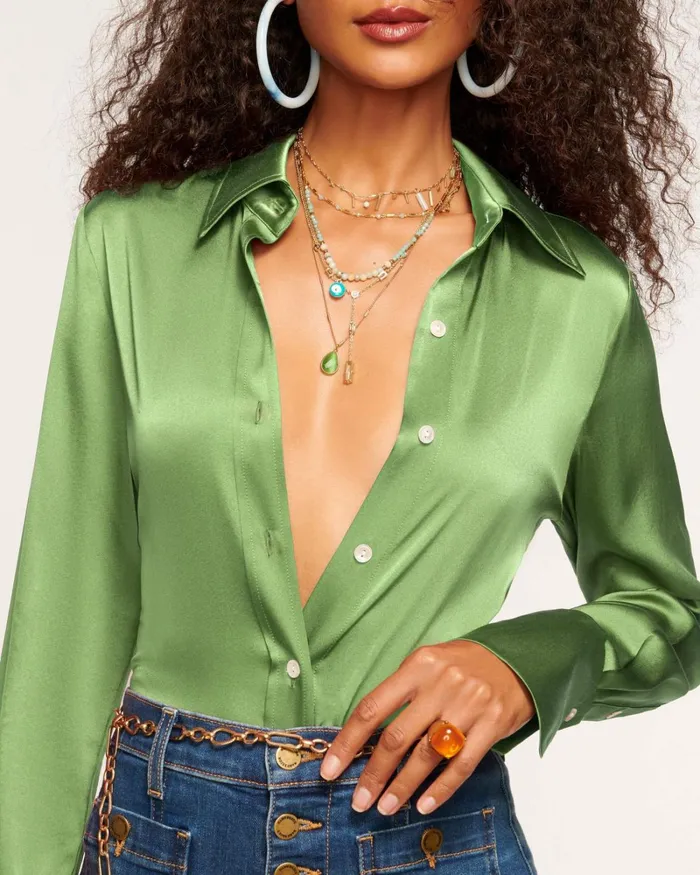 Women Victoria Button Down Blouse Navy Ramy Brook Tops Women Victoria Button Down Blouse Navy Ramy Brook Tops
