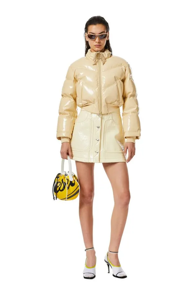 Women WCrema Beige Diesel Outerwear And Jackets