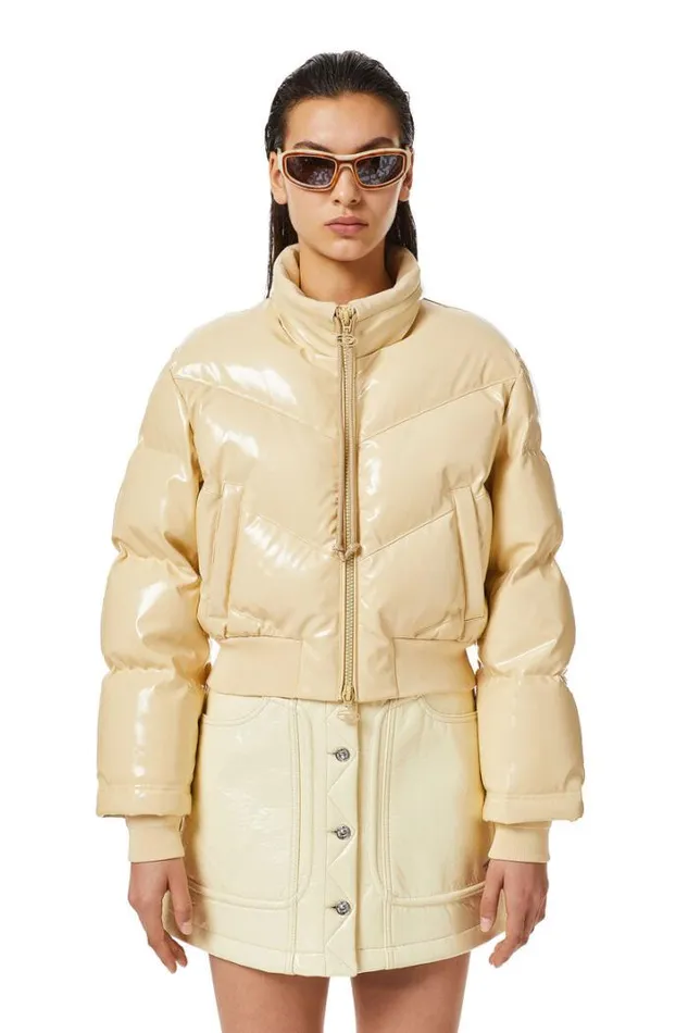 Women WCrema Beige Diesel Outerwear And Jackets