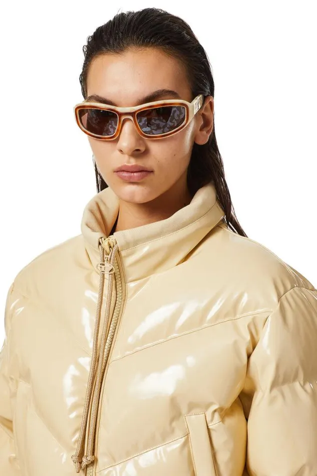 Women WCrema Beige Diesel Outerwear And Jackets