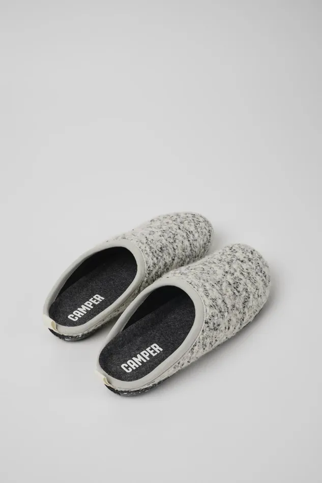 Women Wabi White And Black Slippers Camper Non Leather Shoes Women Wabi White And Black Slippers Camper Non Leather Shoes