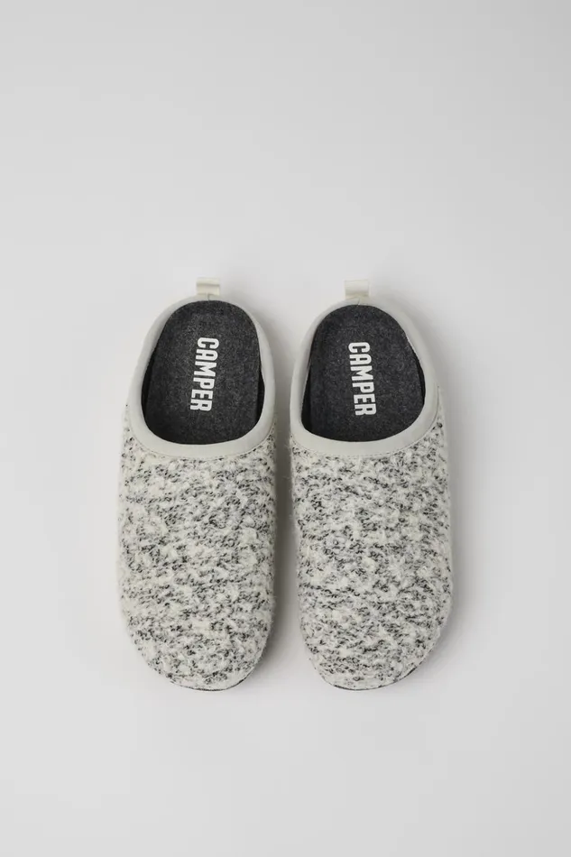 Women Wabi White And Black Slippers Camper Non Leather Shoes Women Wabi White And Black Slippers Camper Non Leather Shoes