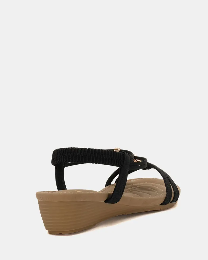 Women Wedges NOVO Shoes ELCANTER BLACK
