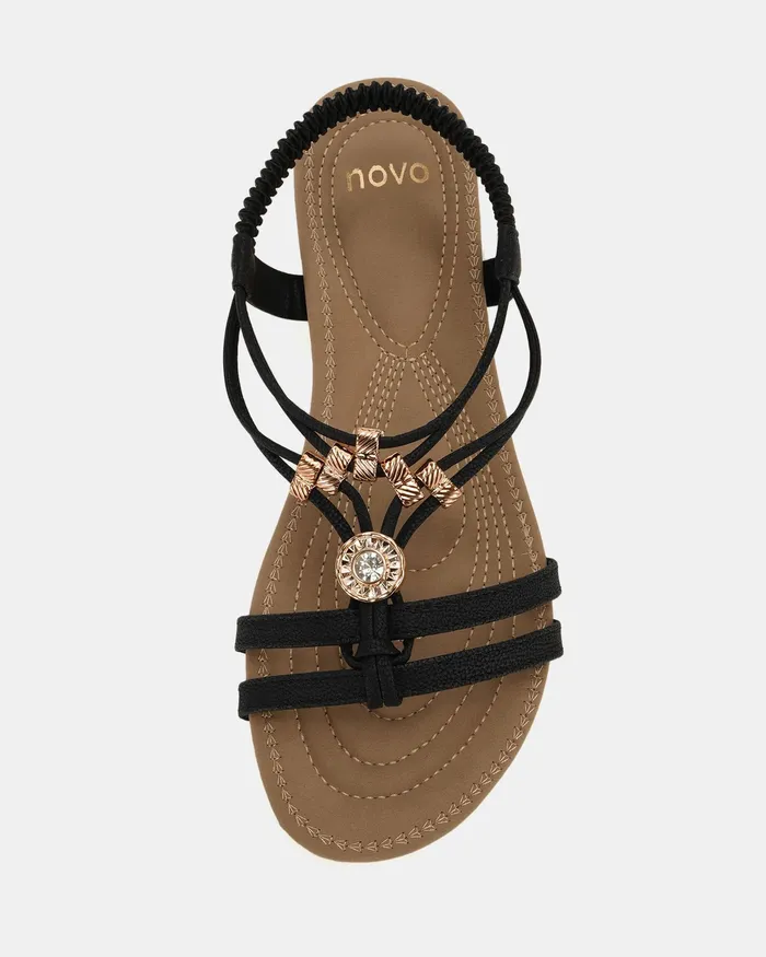 Women Wedges NOVO Shoes ELCANTER BLACK