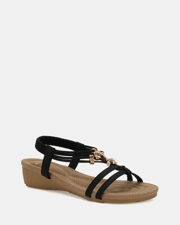 Women Wedges NOVO Shoes ELCANTER BLACK