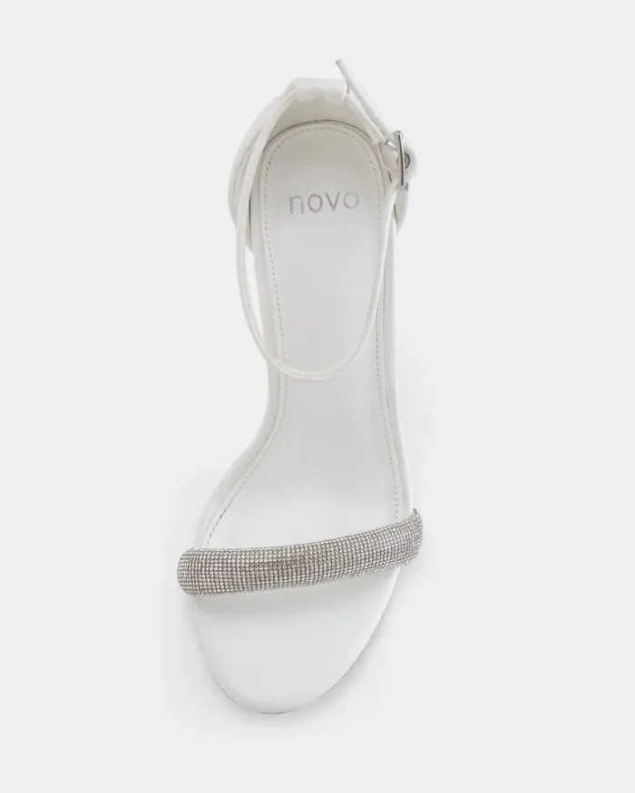 Women YAHOO WHITE Open Toe Heels Party NOVO Shoes