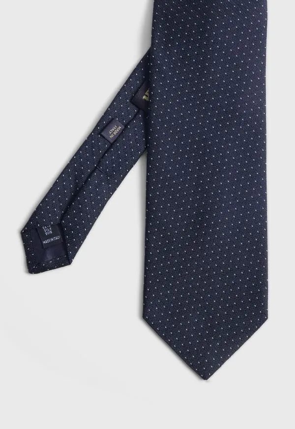 Woven Silk Micro Pattern Tie Black Mens Ties Paulstuart