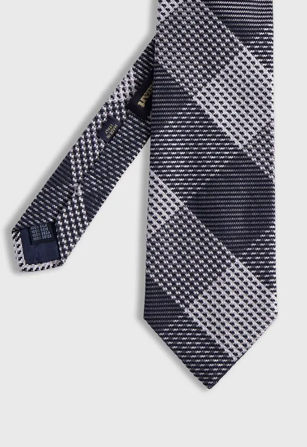 Woven Silk Patchwork Plaid Tie Brown Mens Ties Paulstuart
