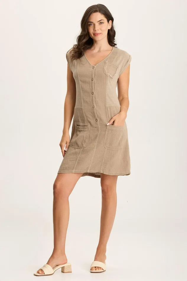 XCVI Crevin Lounge Plush Gauze Dress Women Dresses
