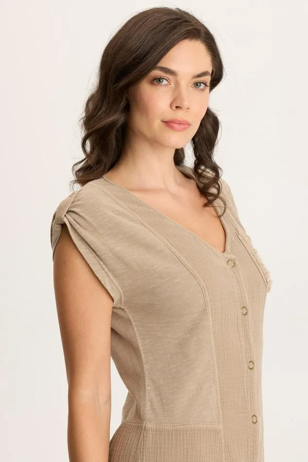 XCVI Crevin Lounge Plush Gauze Dress Women Dresses
