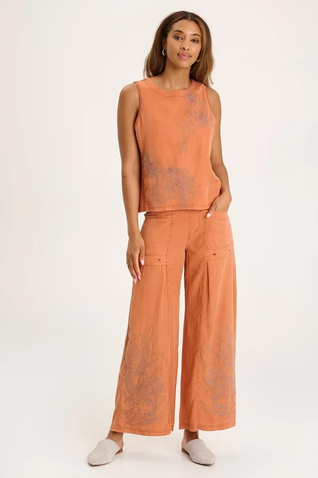 XCVI Pheodora Embroidered Pant Women Pants