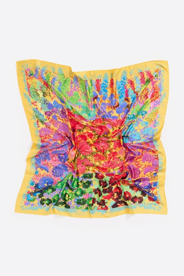 Yellow Acrylic Floral Scarf Yellow Women Bimba Y Lola Scarves Yellow Acrylic Floral Scarf Yellow Women Bimba Y Lola Scarves